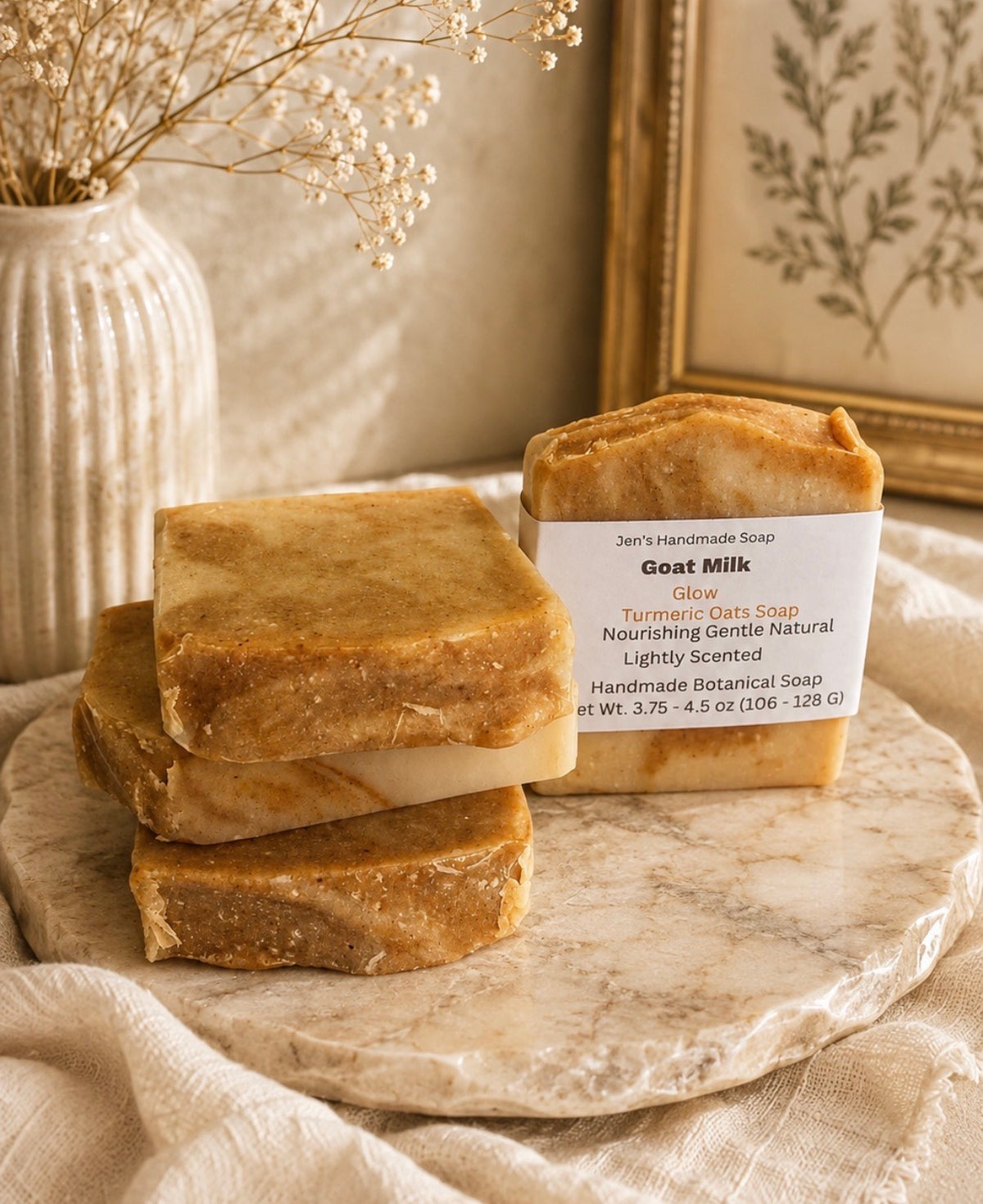Creamy Goat milk Turmeric Oat Soap